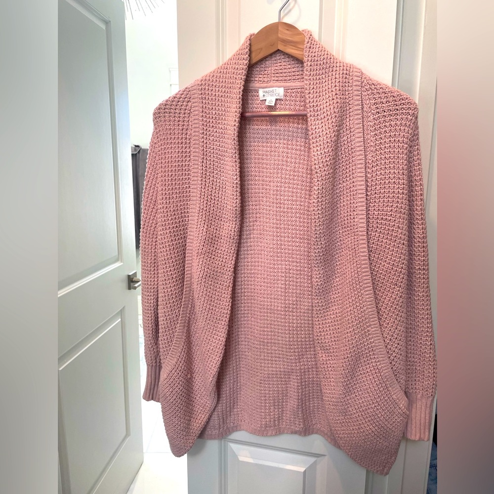 Open pink cardigan